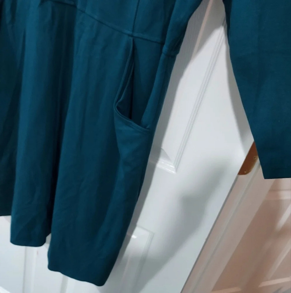 J. Jill Wearever Collection Tidewater Blue Double Face Jersey Sheath Dress in 2X - Picture 11 of 15